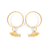 Aretes con aro y trucha vista frontal